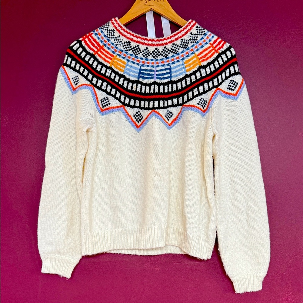 Marine Layer Black and White Crew Neck Sweater